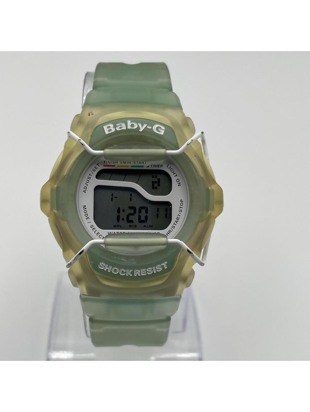 Vintage Casio Baby-G BG-140 Jelly Watch Aqua/Yellow Analog Digital